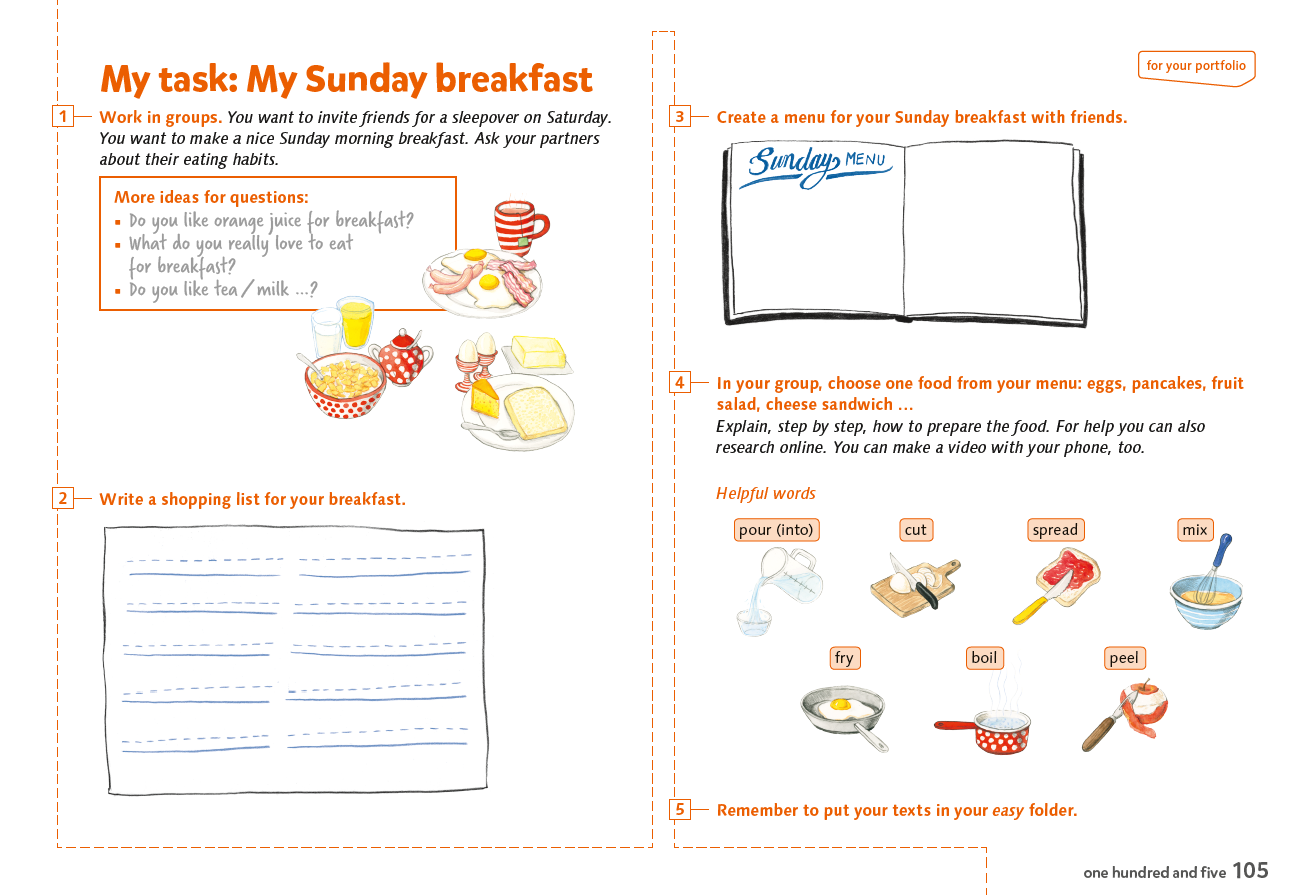 easy_1_book_S_105_My_task_My_Sunday_Breakfast writing