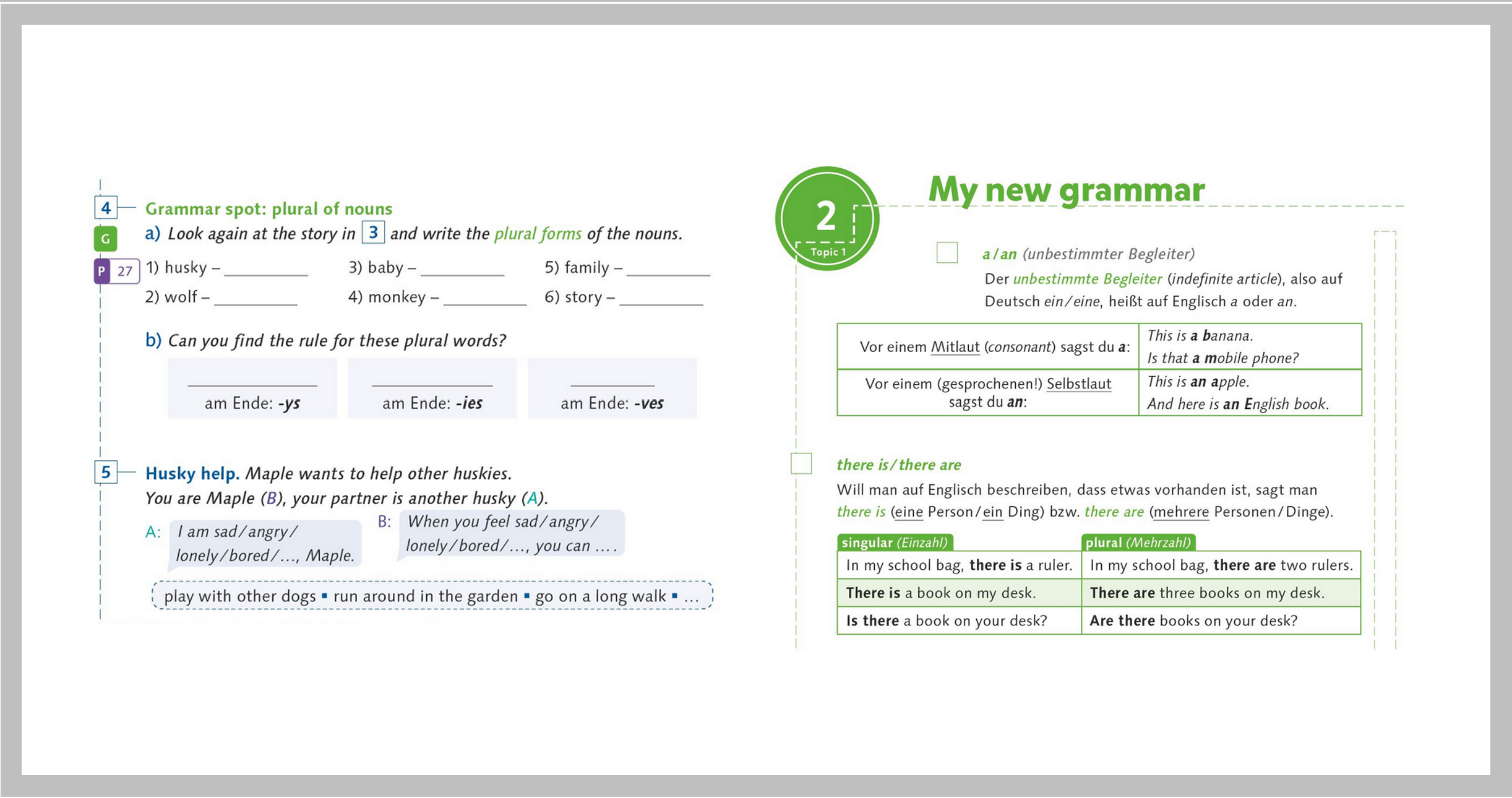 Grammar spot und Auszug aus My new grammar