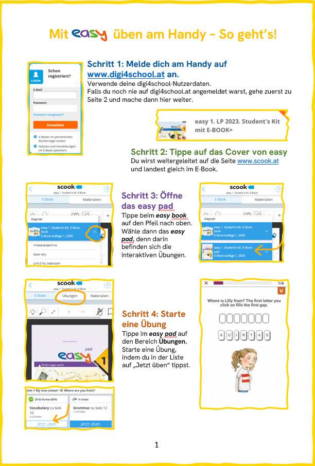 Mit easy üben am Handy Seite 1