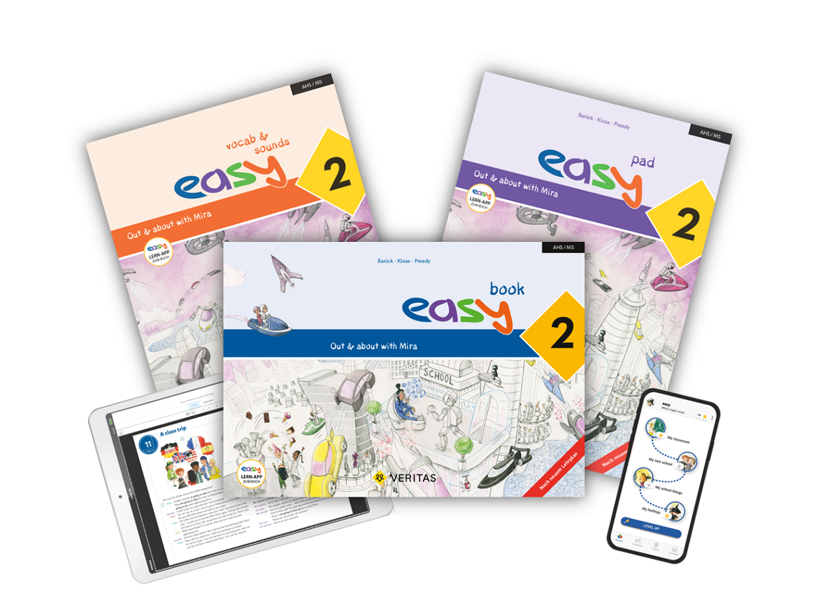 Cover der easy 2 Printbestandteile sowie E-Book und App