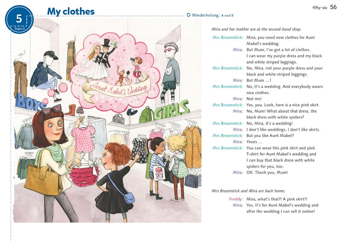 Unit 5 Topic 2 My clothes in easy 1, Seite 56