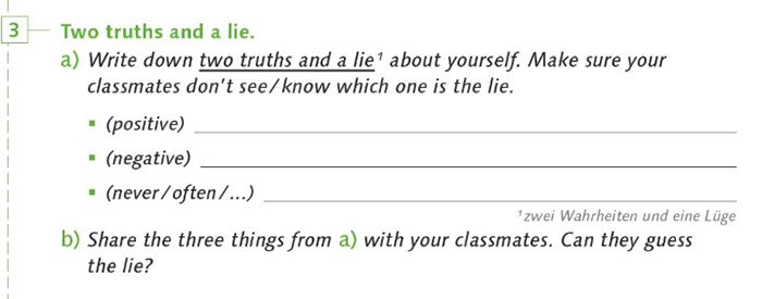 Task 3 Two truths and a lie