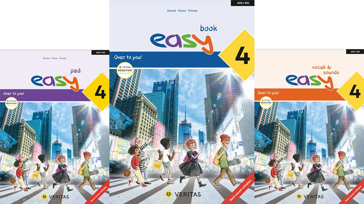Covers von easy 4 book, pad und vocab&sounds